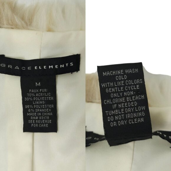 Grace Elements Faux Fur Vest Womens Size M Snow Leopard Brown Cream Boho - Picture 8 of 13